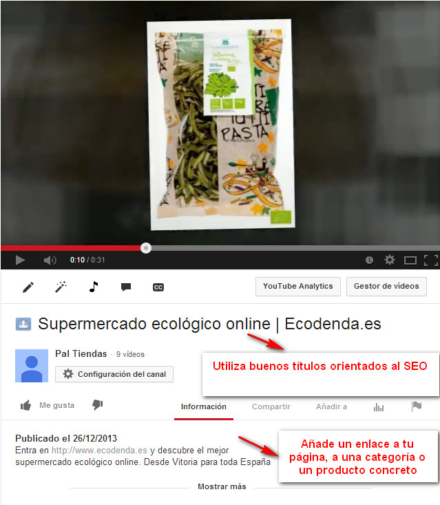 Youtube para vender